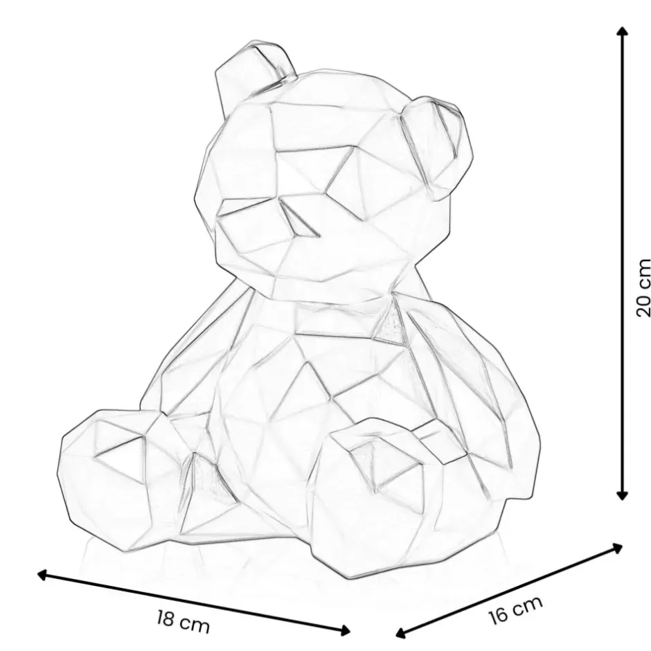 Statues & Sculptures Table Top|Low Poly^Polygon Bear 20cm White Resin Indoor Sculpture