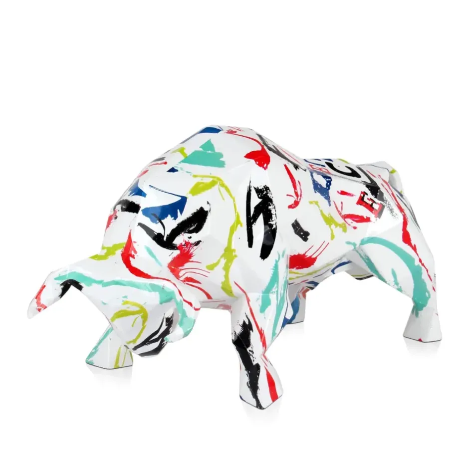 Statues & Sculptures Table Top|Low Poly^Polygon Bull 25cm Abstract Resin Indoor Sculpture