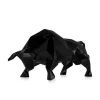 Statues & Sculptures Table Top|Low Poly^Polygon Bull 25cm Black Resin Indoor Sculpture