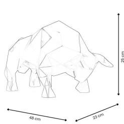 Statues & Sculptures Table Top|Low Poly^Polygon Bull 25cm Black Resin Indoor Sculpture