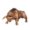 Statues & Sculptures Table Top|Low Poly^Polygon Bull 25cm Bronze Resin Indoor Sculpture