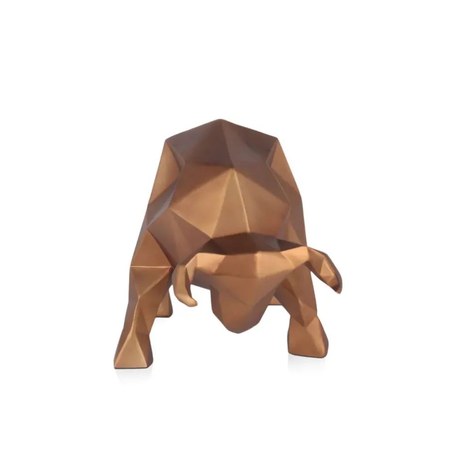 Statues & Sculptures Table Top|Low Poly^Polygon Bull 25cm Bronze Resin Indoor Sculpture