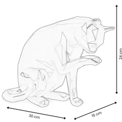 Statues & Sculptures Table Top|Low Poly^Polygon Cat 24cm Gold Resin Indoor Sculpture