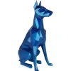 Statues & Sculptures Floor Standing|Low Poly^Polygon Doberman 82cm Blue Resin Indoor Sculpture