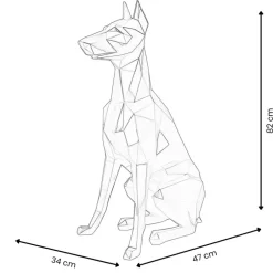 Statues & Sculptures Floor Standing|Low Poly^Polygon Doberman 82cm Blue Resin Indoor Sculpture