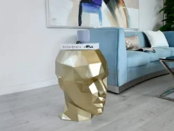 Statues & Sculptures Low Poly|Contemporary^Polygon Female Head 55cm Gold Side Table Sculpture