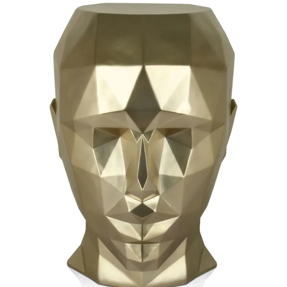 Statues & Sculptures Low Poly|Contemporary^Polygon Female Head 55cm Gold Side Table Sculpture
