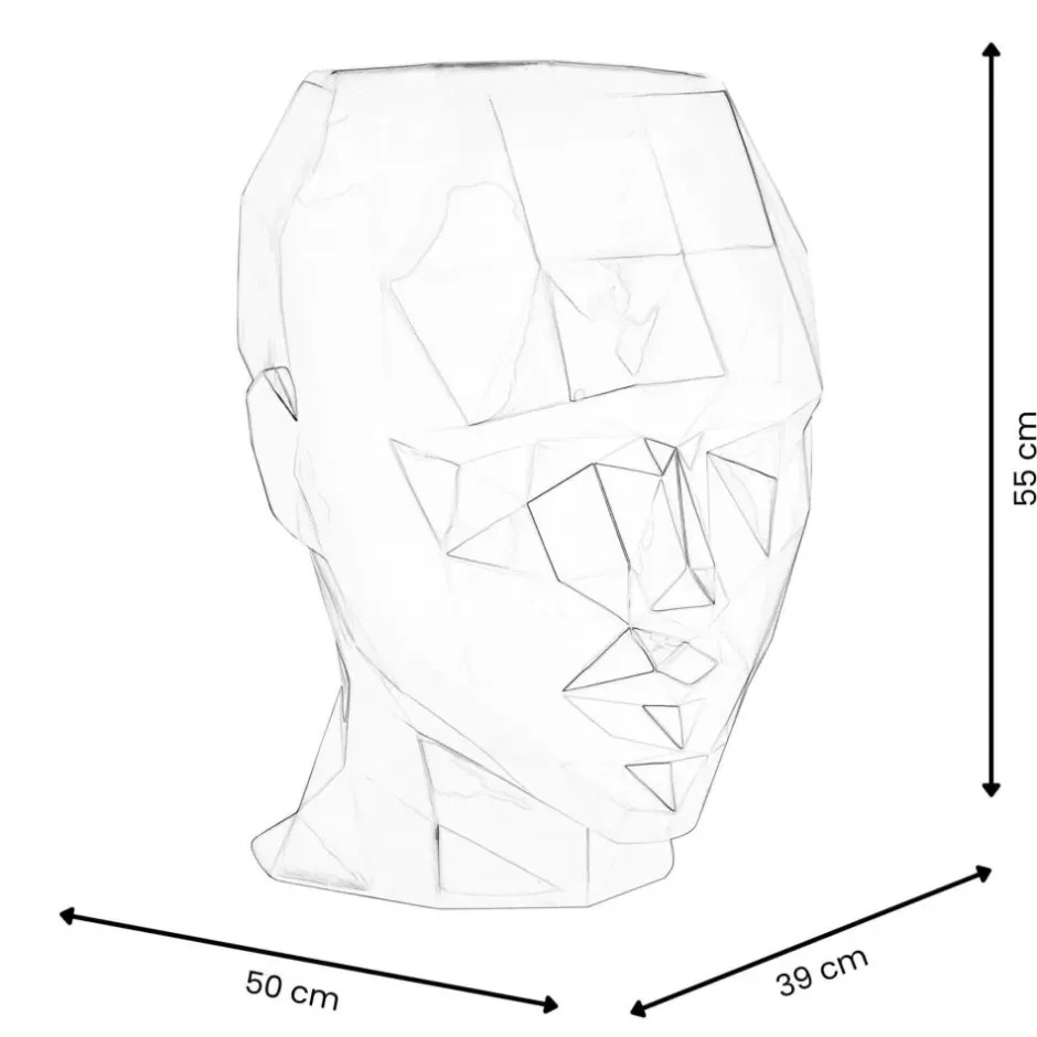 Statues & Sculptures Low Poly|Contemporary^Polygon Female Head 55cm Gold Side Table Sculpture