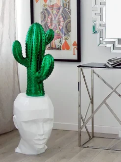 Statues & Sculptures Low Poly|Contemporary^Polygon Female Head 55cm White Side Table Sculpture
