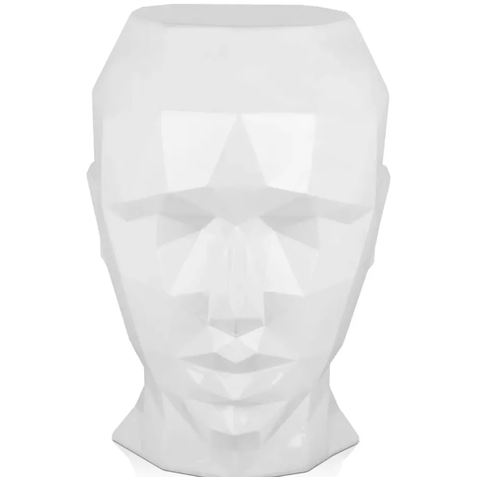 Statues & Sculptures Low Poly|Contemporary^Polygon Female Head 55cm White Side Table Sculpture