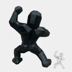 Statues & Sculptures Giant|Floor Standing^Polygon Gorilla 165cm Black Resin Indoor Sculpture