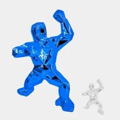 Statues & Sculptures Floor Standing|Animals^Polygon Gorilla 135cm Blue Resin Indoor Sculpture