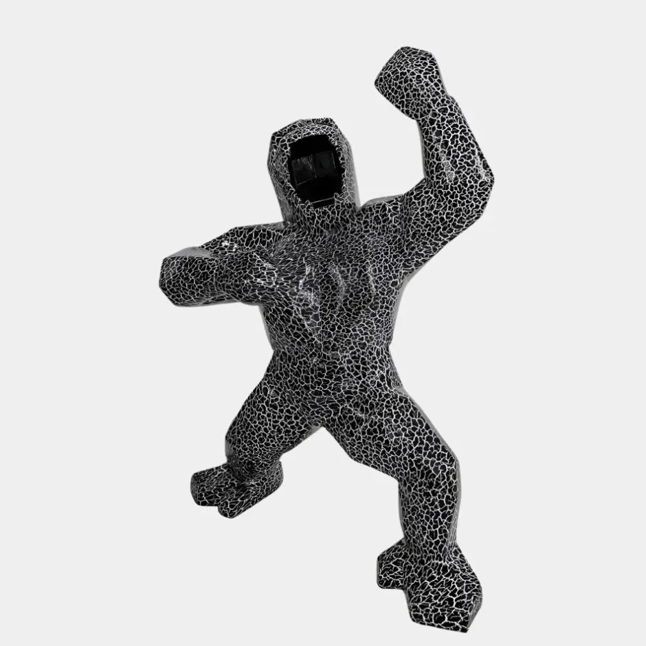 Statues & Sculptures Table Top|Floor Standing^Polygon Gorilla 50cm Lava Resin Indoor Sculpture