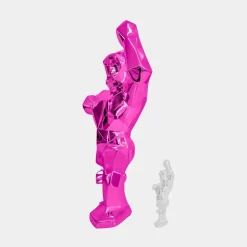 Statues & Sculptures Floor Standing|Animals^Polygon Gorilla 135cm Pink Resin Indoor Sculpture