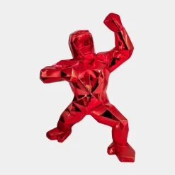 Statues & Sculptures Table Top|Floor Standing^Polygon Gorilla 50cm Red Resin Indoor Sculpture