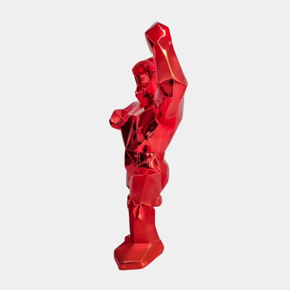 Statues & Sculptures Table Top|Floor Standing^Polygon Gorilla 50cm Red Resin Indoor Sculpture