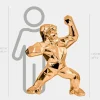 Statues & Sculptures Floor Standing|Animals^Polygon Gorilla 135cm Rose Gold Resin Indoor Sculpture