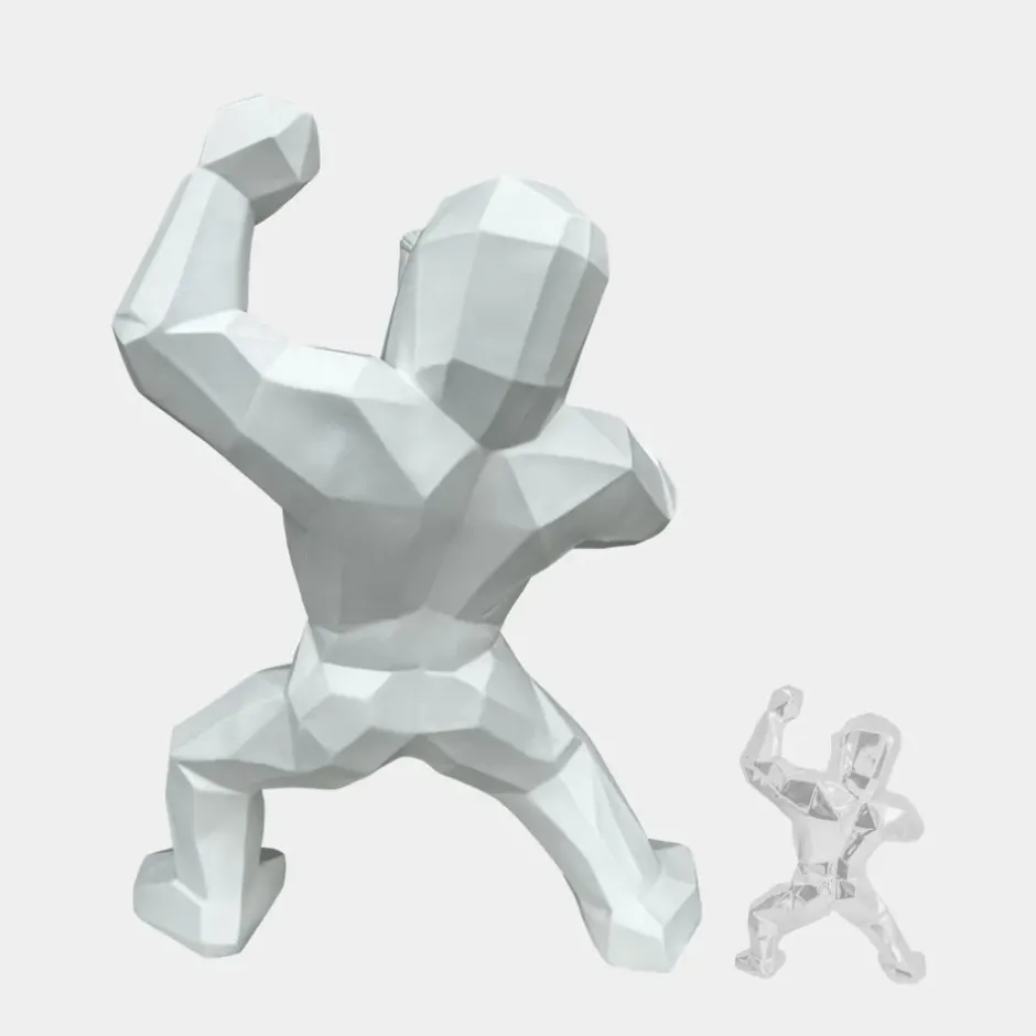 Statues & Sculptures Floor Standing|Animals^Polygon Gorilla 135cm White Resin Indoor Sculpture