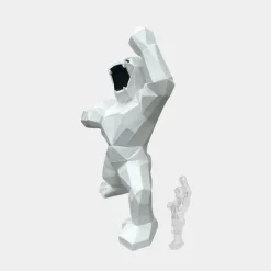 Statues & Sculptures Giant|Floor Standing^Polygon Gorilla 165cm White Resin Indoor Sculpture