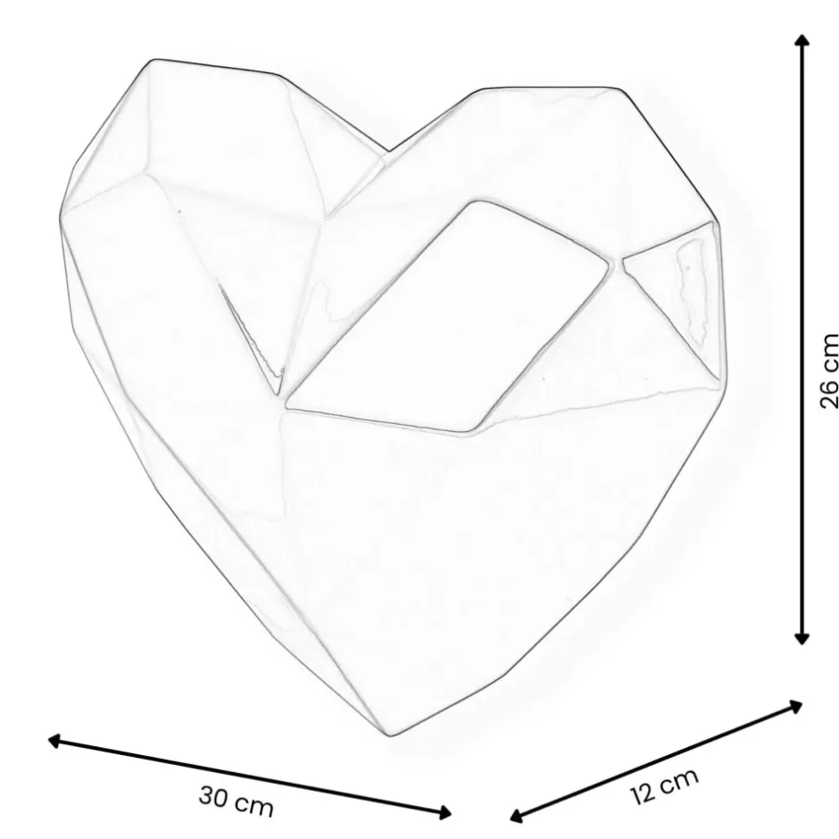 Statues & Sculptures Low Poly|Wall Art^Polygon Love 26cm Multicolour Resin Wall Sculpture
