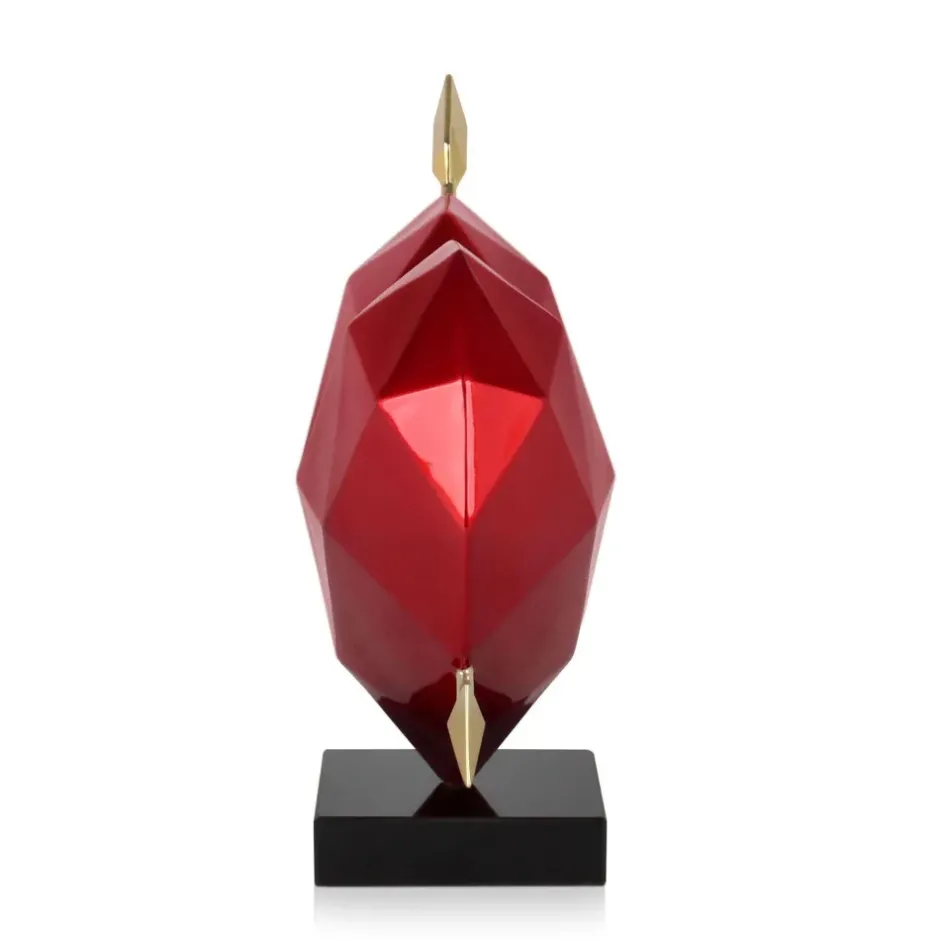 Statues & Sculptures Table Top|Low Poly^Polygon Love 36cm Red Resin Indoor Sculpture