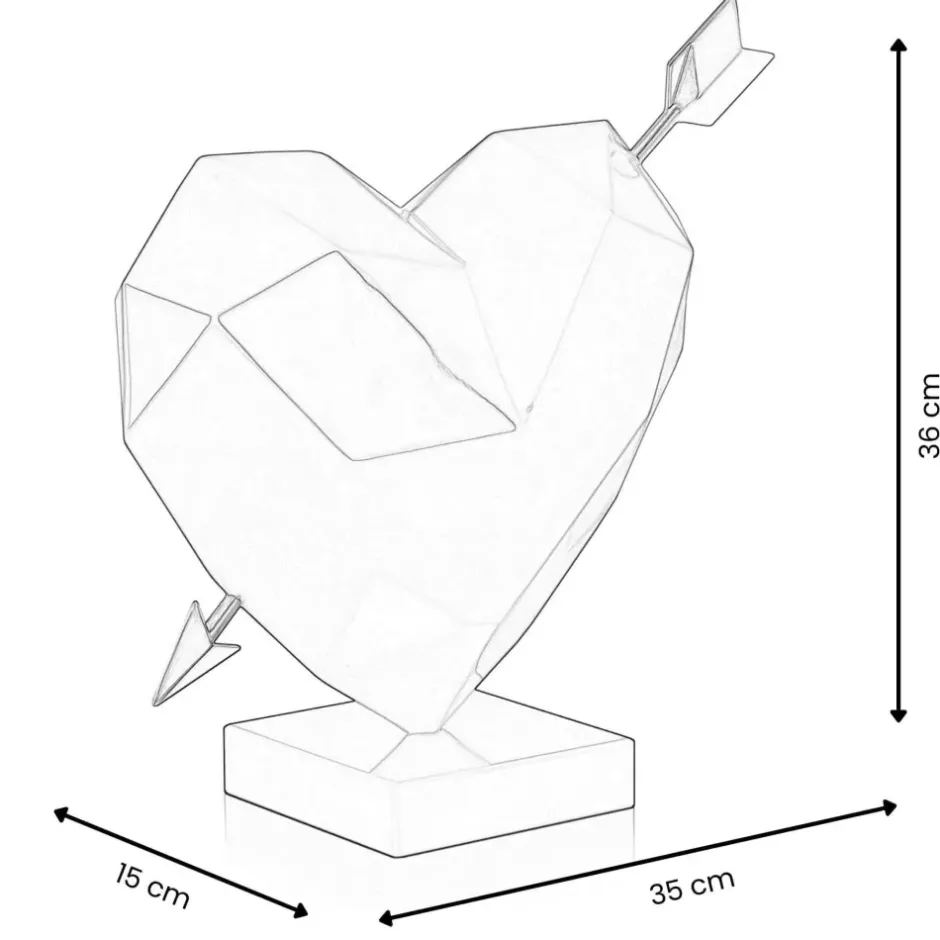Statues & Sculptures Table Top|Low Poly^Polygon Love 36cm Red Resin Indoor Sculpture