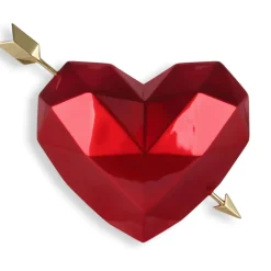 Statues & Sculptures Table Top|Low Poly^Polygon Love 31cm Red Resin Wall Sculpture