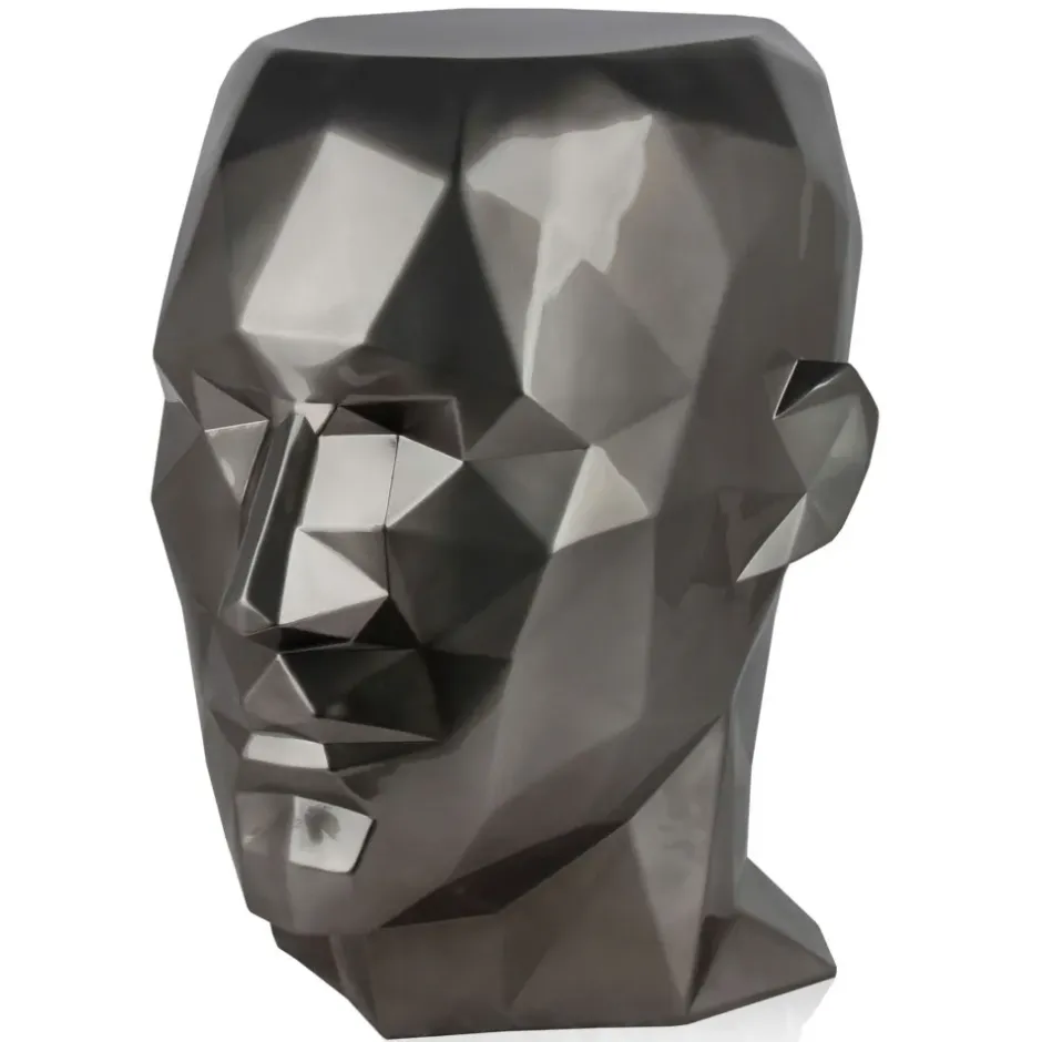 Statues & Sculptures Low Poly|Contemporary^Polygon Male Head 55cm Anthracite Side Table Sculpture