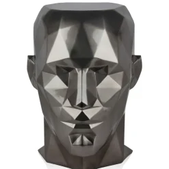 Statues & Sculptures Low Poly|Contemporary^Polygon Male Head 55cm Anthracite Side Table Sculpture
