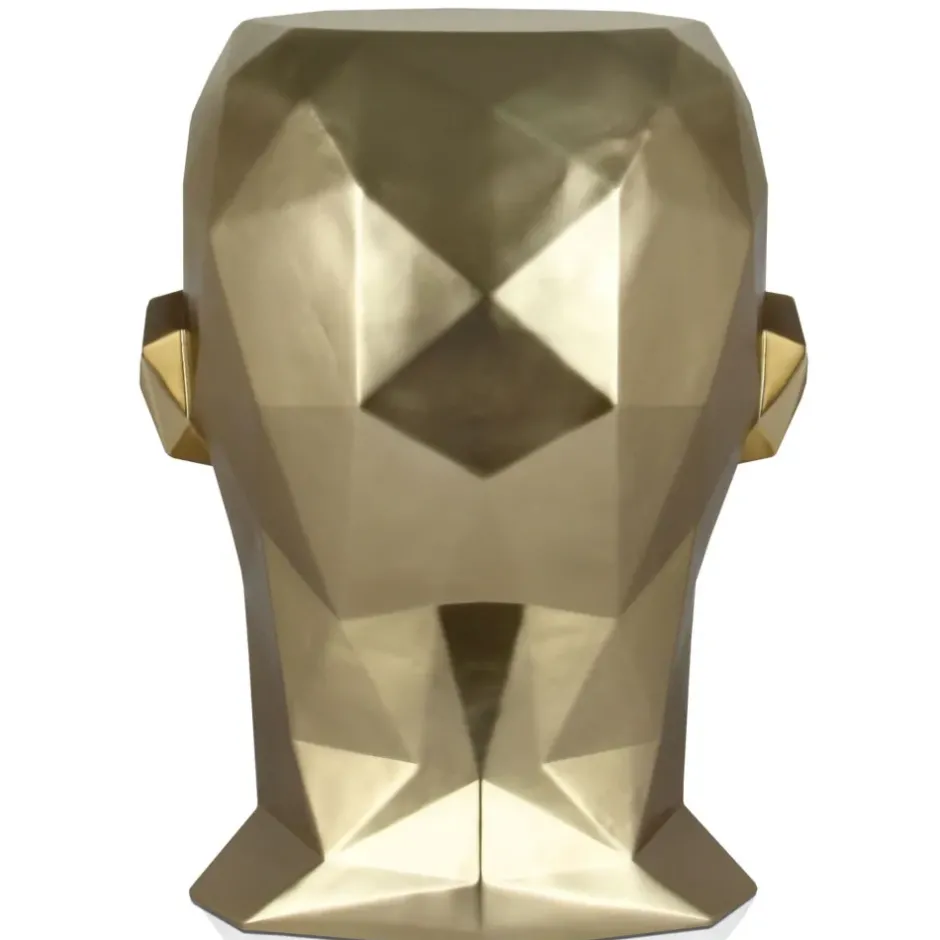 Statues & Sculptures Low Poly|Contemporary^Polygon Male Head 55cm Gold Side Table Sculpture