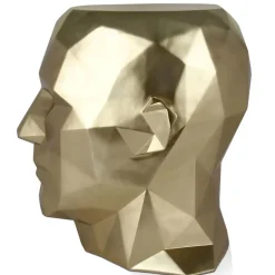 Statues & Sculptures Low Poly|Contemporary^Polygon Male Head 55cm Gold Side Table Sculpture