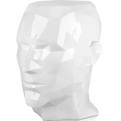Statues & Sculptures Low Poly|Contemporary^Polygon Male Head 55cm White Side Table Sculpture