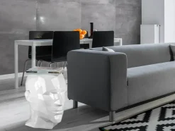 Statues & Sculptures Low Poly|Contemporary^Polygon Male Head 55cm White Side Table Sculpture