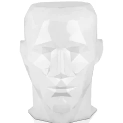 Statues & Sculptures Low Poly|Contemporary^Polygon Male Head 55cm White Side Table Sculpture