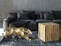Statues & Sculptures Table Top|Floor Standing^Polygon Panther 31cm Gold Resin Indoor Sculpture