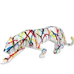 Statues & Sculptures Table Top|Floor Standing^Polygon Panther 31cm Multicoloured Resin Indoor Sculpture