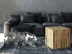 Statues & Sculptures Table Top|Floor Standing^Polygon Panther 31cm Silver Resin Indoor Sculpture