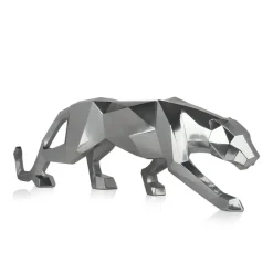Statues & Sculptures Table Top|Floor Standing^Polygon Panther 31cm Silver Resin Indoor Sculpture