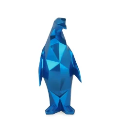 Statues & Sculptures Table Top|Low Poly^Polygon Penguin 35cm Blue Resin Indoor Sculpture