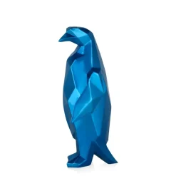 Statues & Sculptures Table Top|Low Poly^Polygon Penguin 35cm Blue Resin Indoor Sculpture