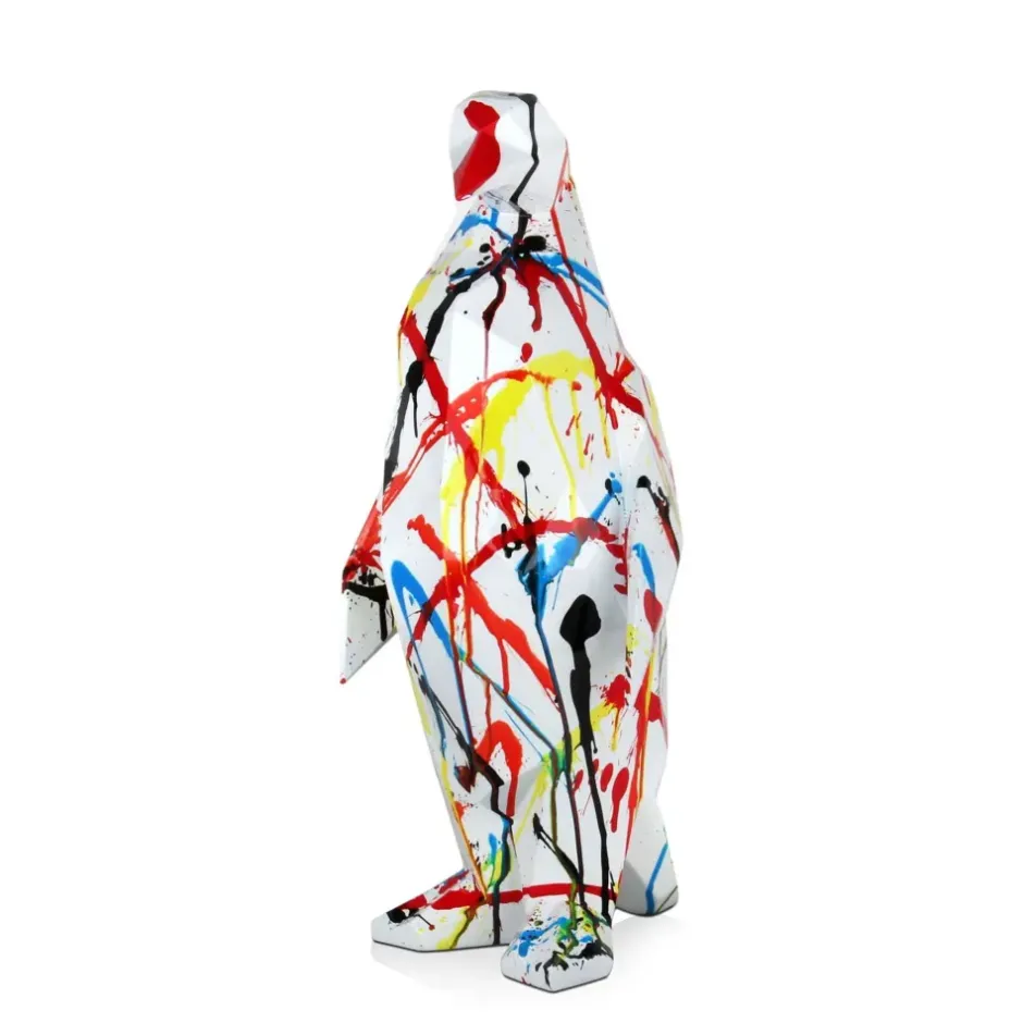 Statues & Sculptures Table Top|Low Poly^Polygon Penguin 50cm Multicoloured Resin Indoor Sculpture