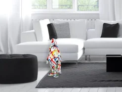 Statues & Sculptures Table Top|Low Poly^Polygon Penguin 50cm Multicoloured Resin Indoor Sculpture