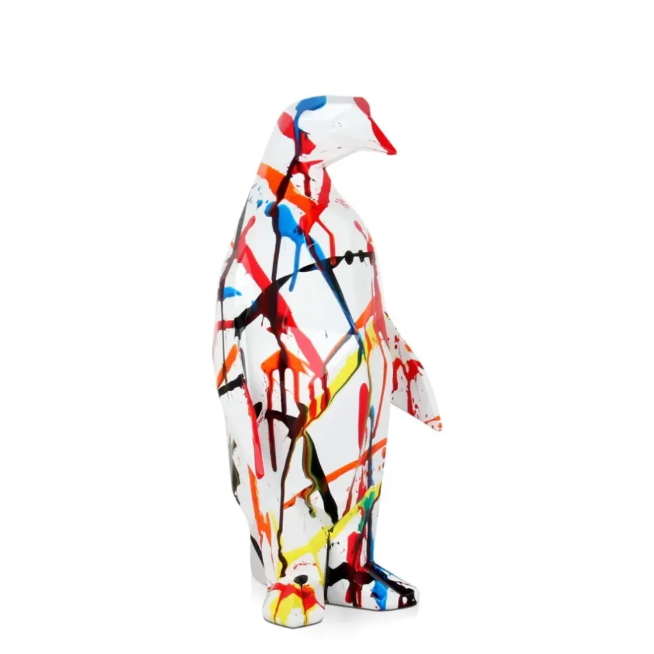 Statues & Sculptures Table Top|Low Poly^Polygon Penguin 35cm Multicolour Resin Indoor Sculpture
