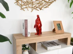 Statues & Sculptures Table Top|Low Poly^Polygon Penguin 35cm Red Resin Indoor Sculpture