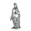 Statues & Sculptures Table Top|Low Poly^Polygon Penguin 50cm Silver Resin Indoor Sculpture