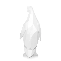Statues & Sculptures Table Top|Low Poly^Polygon Penguin 50cm White Resin Indoor Sculpture