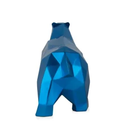 Statues & Sculptures Table Top|Low Poly^Polygon Polar Bear 25cm Blue Resin Indoor Sculpture