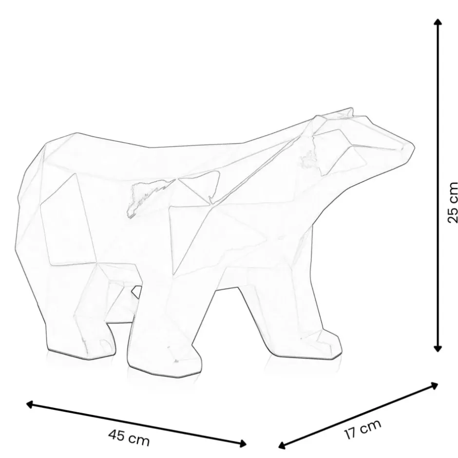 Statues & Sculptures Table Top|Low Poly^Polygon Polar Bear 25cm Red Resin Indoor Sculpture