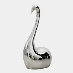 Statues & Sculptures Table Top|Floor Standing^Pure Swan 80cm Silver Metal Indoor Sculpture