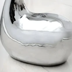 Statues & Sculptures Floor Standing|Animals^Pure Swan 108cm Silver Metal Indoor Sculpture
